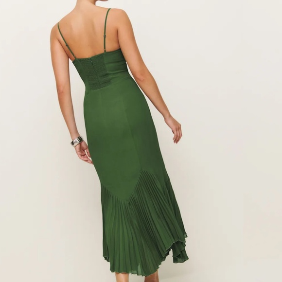 BRAND NEW Reformation Aiko Dress Green - Size 2 - Picture 3 of 11